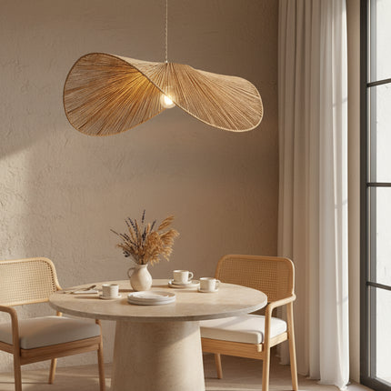 Lámpara colgante de ratán natural