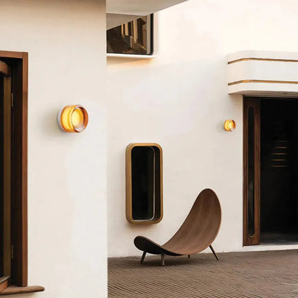 Runde Wandleuchte aus Glas