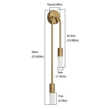Applique LED nordique minimaliste en cuivre, apportant une lumière douce et une esthétique élégante.