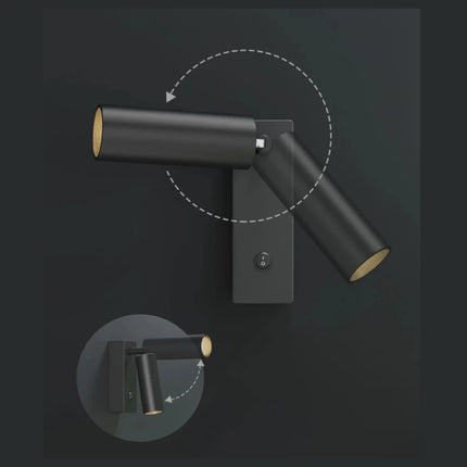 Applique de chevet orientable avec LED et design élégant, idéale pour une lumière d'appoint dans un espace moderne.