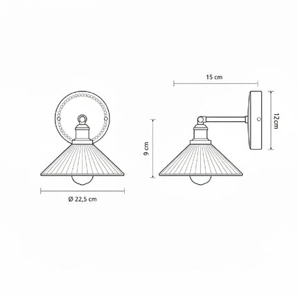 Aplique de pared ajustable de cerámica blanca y cobre dorado
