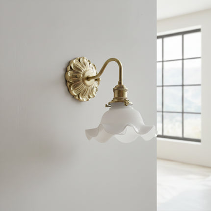 Originale Wandlampe aus Kupfer und Keramik