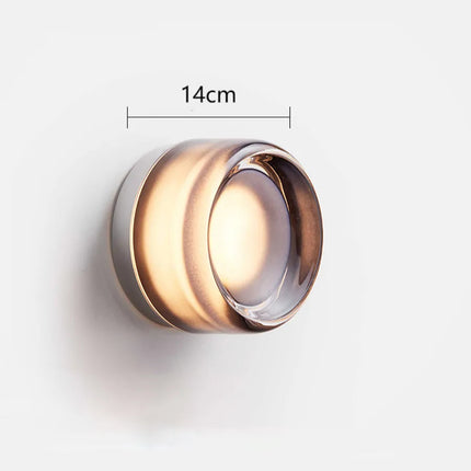 Runde Wandleuchte aus Glas