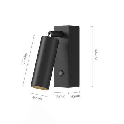 Lampe de chevet orientable en applique murale LED, disponible en noir, parfaite pour un éclairage moderne et ciblé.