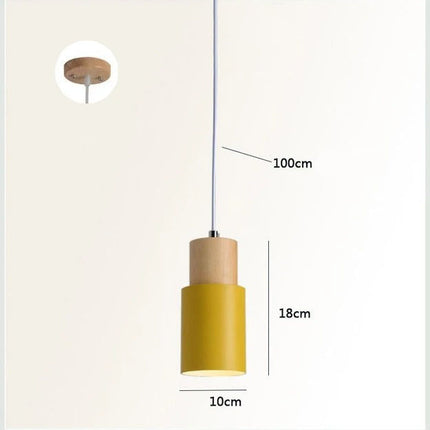 Lámpara colgante moderna LED de madera Macaron
