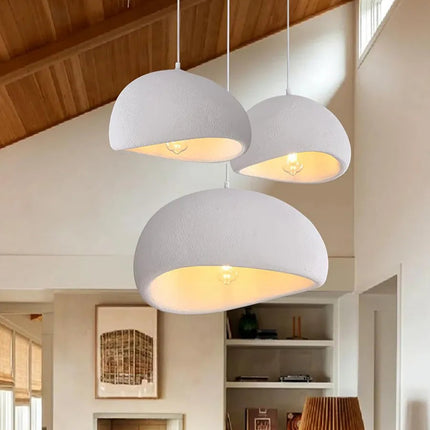 Lámpara colgante japonesa minimalista blanca
