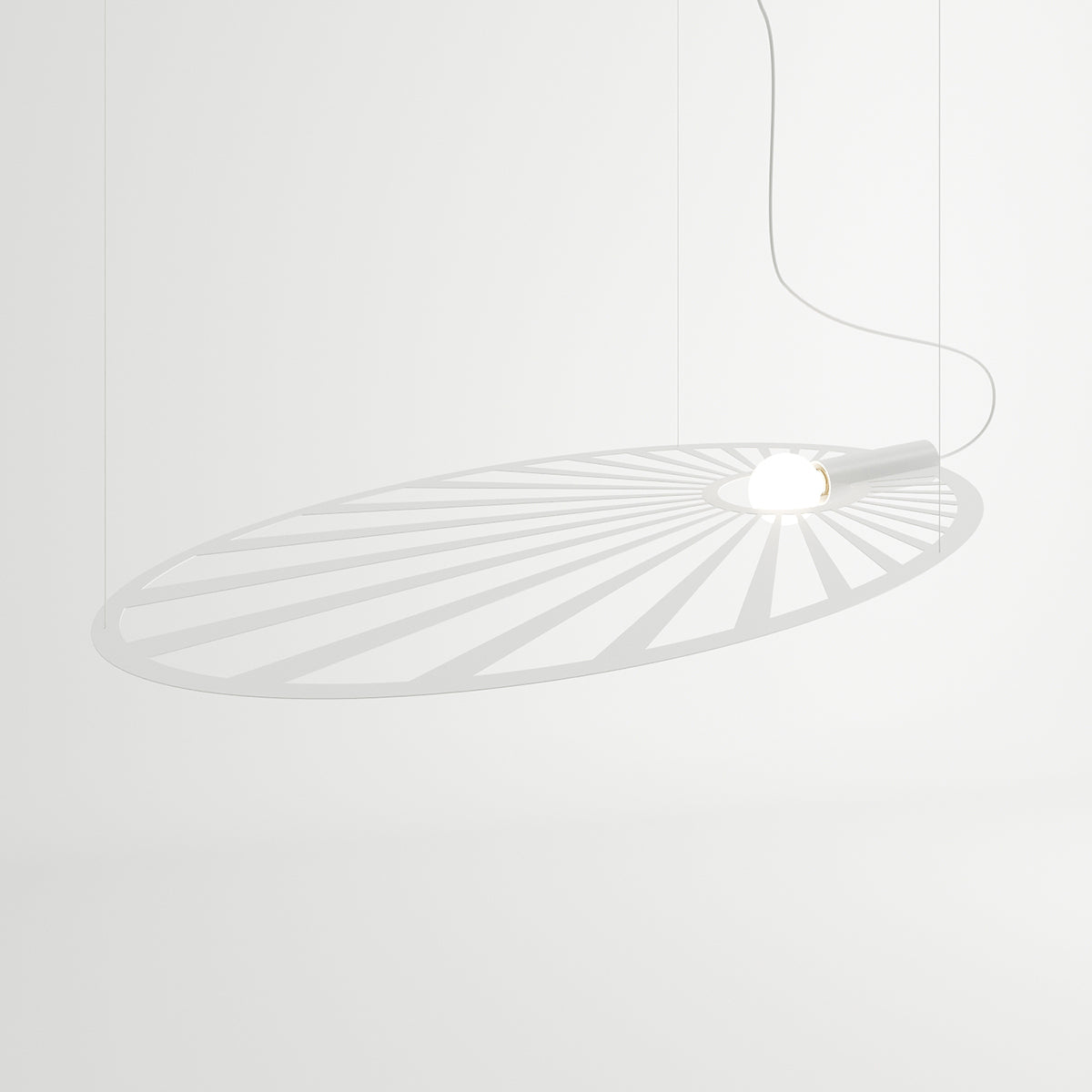 White Luminous Sun Suspension