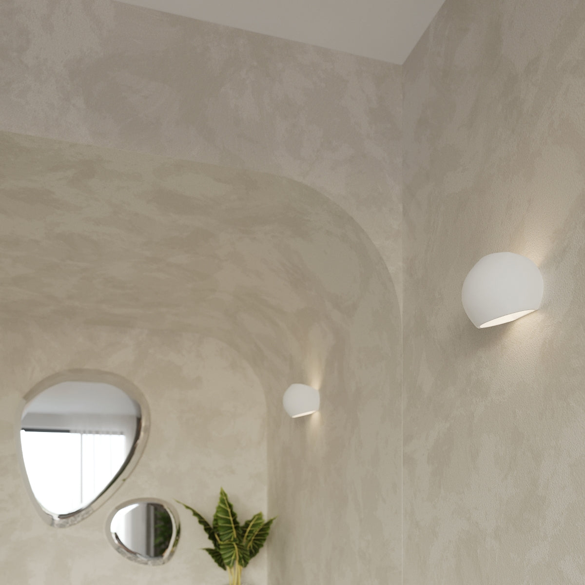 LED Ceramic Globe Wall Light