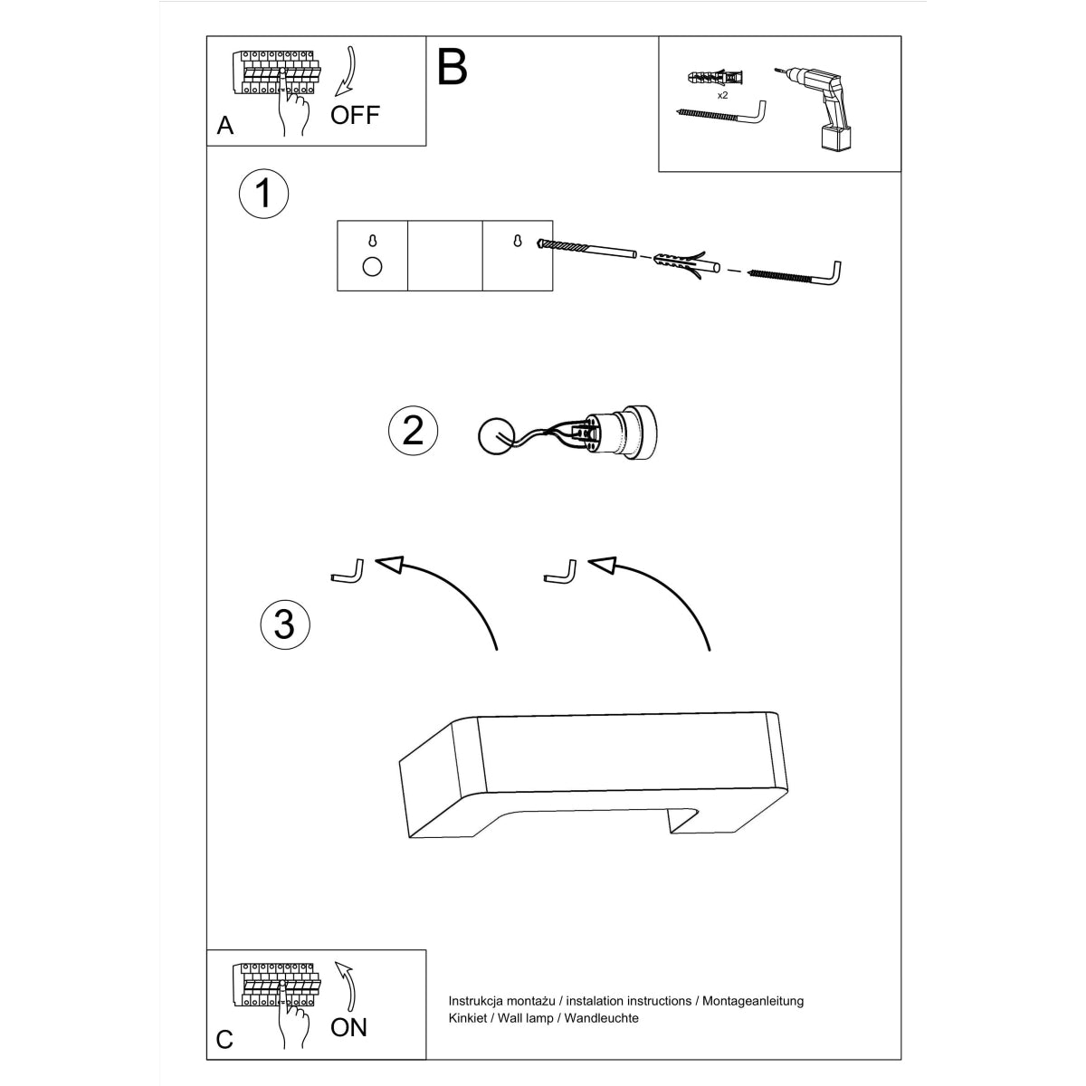 Wand-Keramik-Clip-Lampe