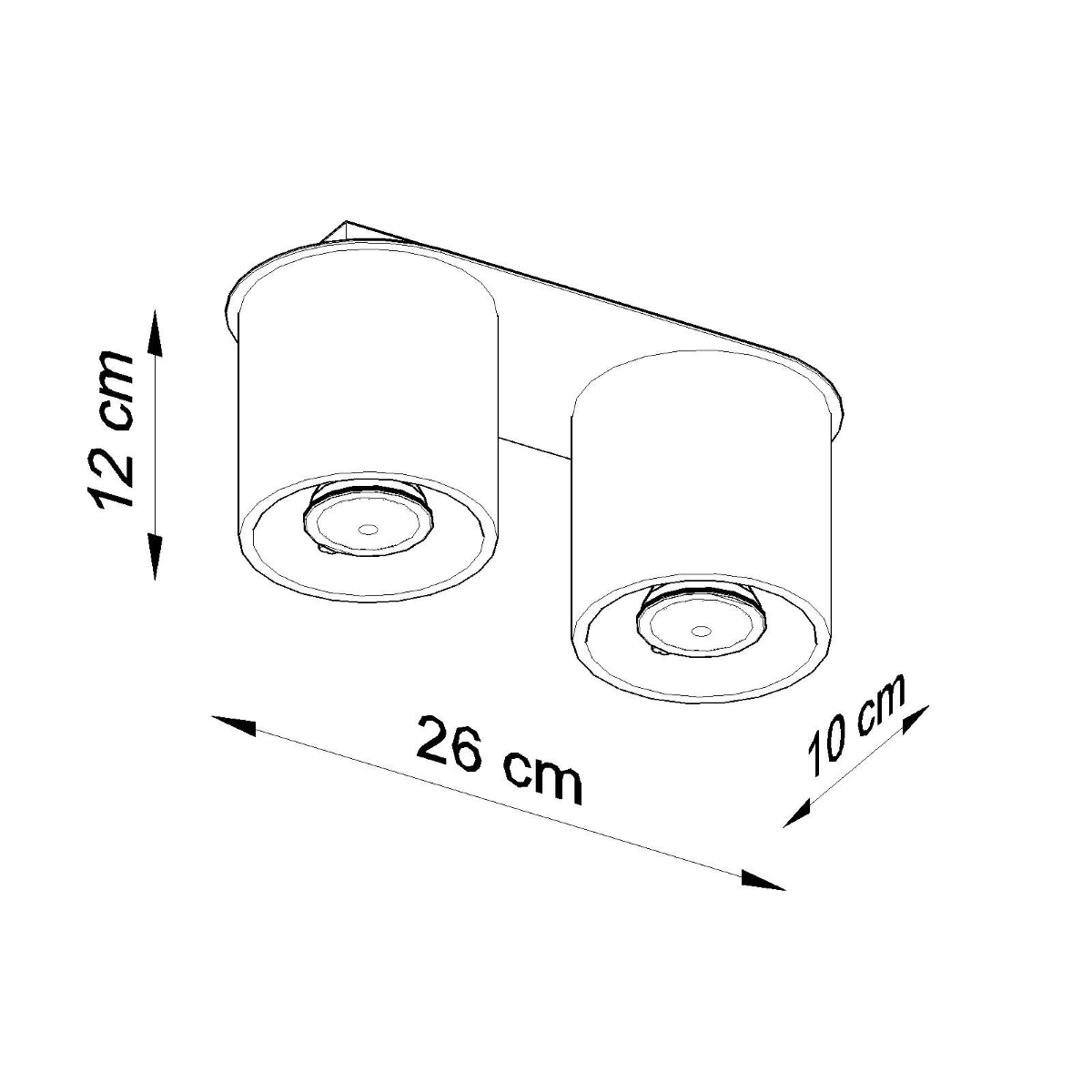 Schwarze LED-Doppelzylinder-Deckenleuchte