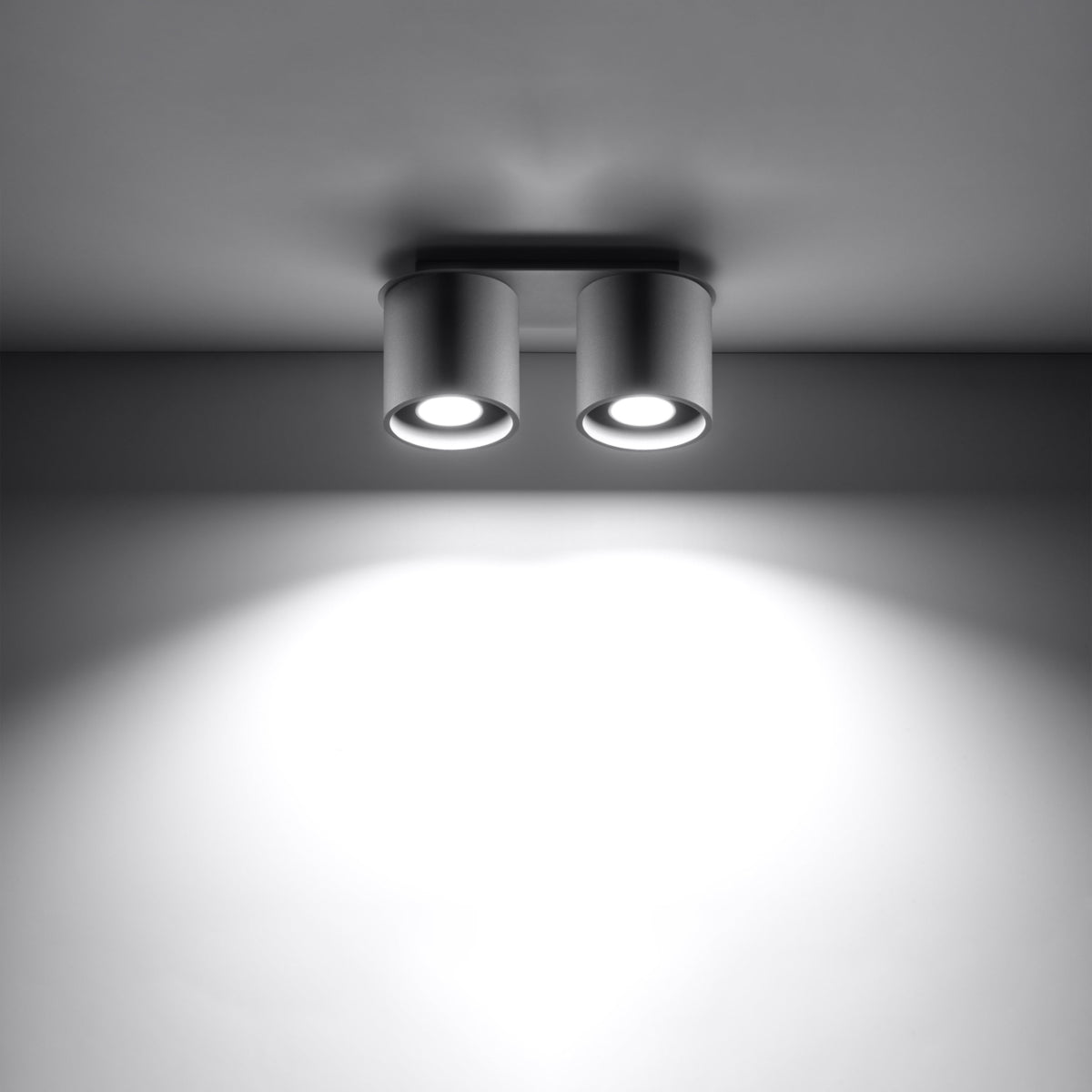 Plafonnier Double Cylindre LED gris