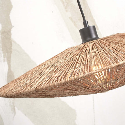 Lampadaire Iguazu Jute et Bambou Blanc Naturel