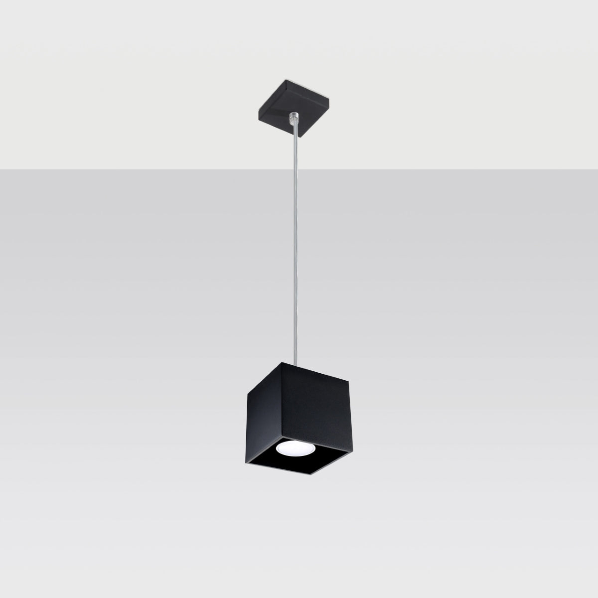 Lampe suspendue Cube LED noir