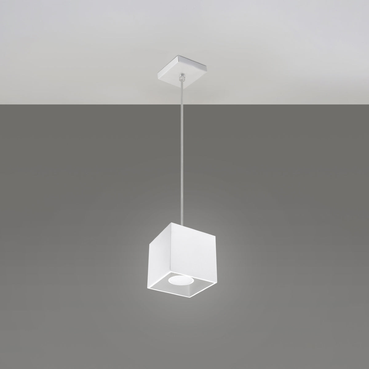 Lampe suspendue Cube LED blanc