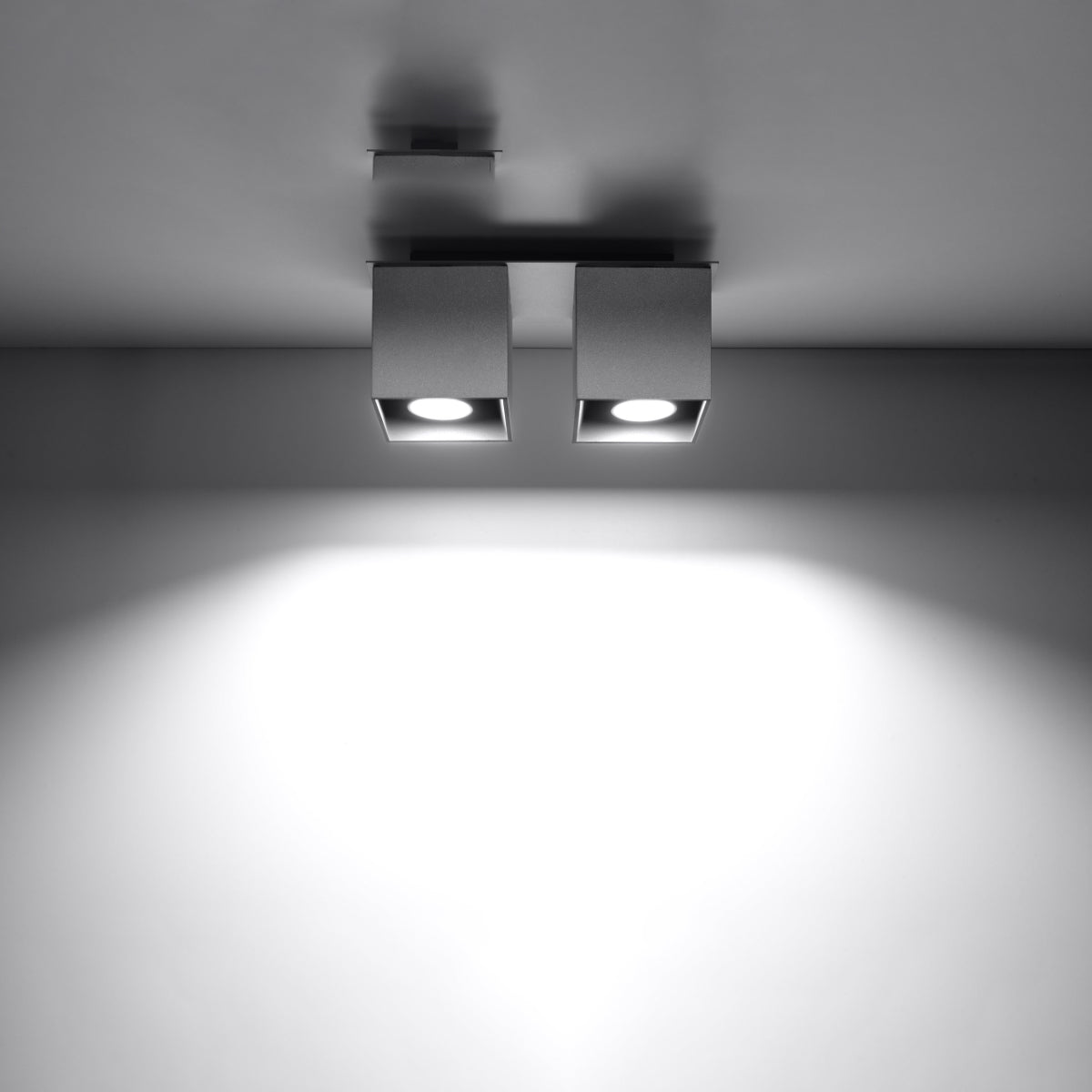 Double Cube LED ceiling light grey