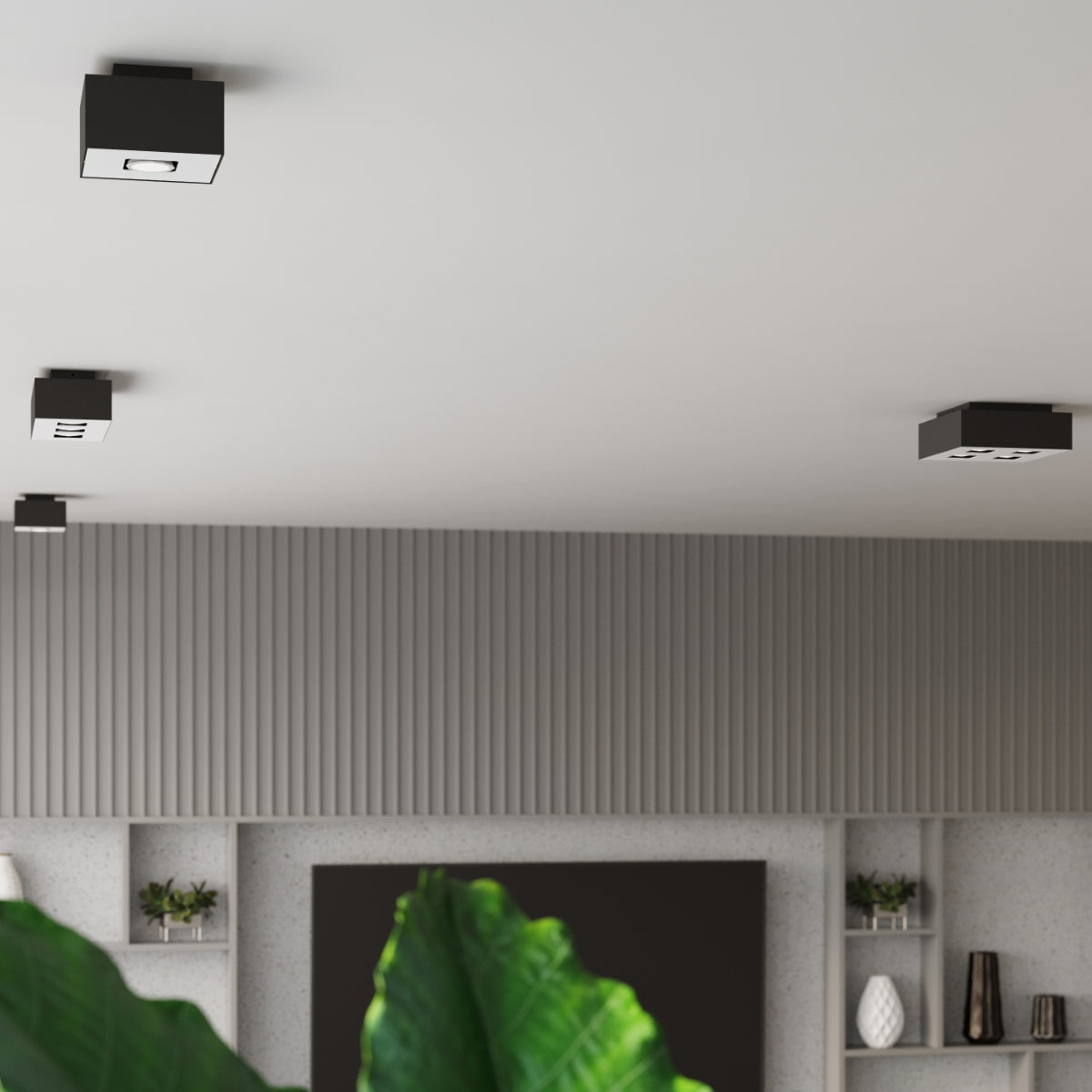 Refined LED ceiling light in black