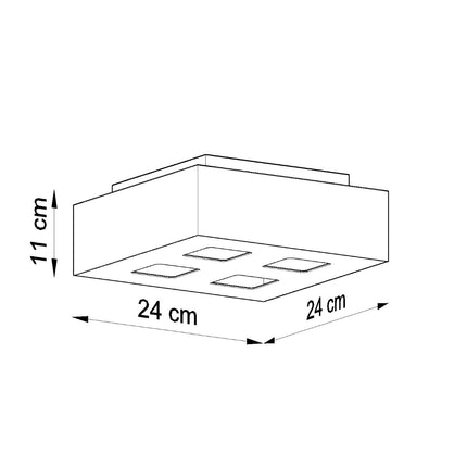 Vierfache raffinierte schwarze LED-Deckenleuchte