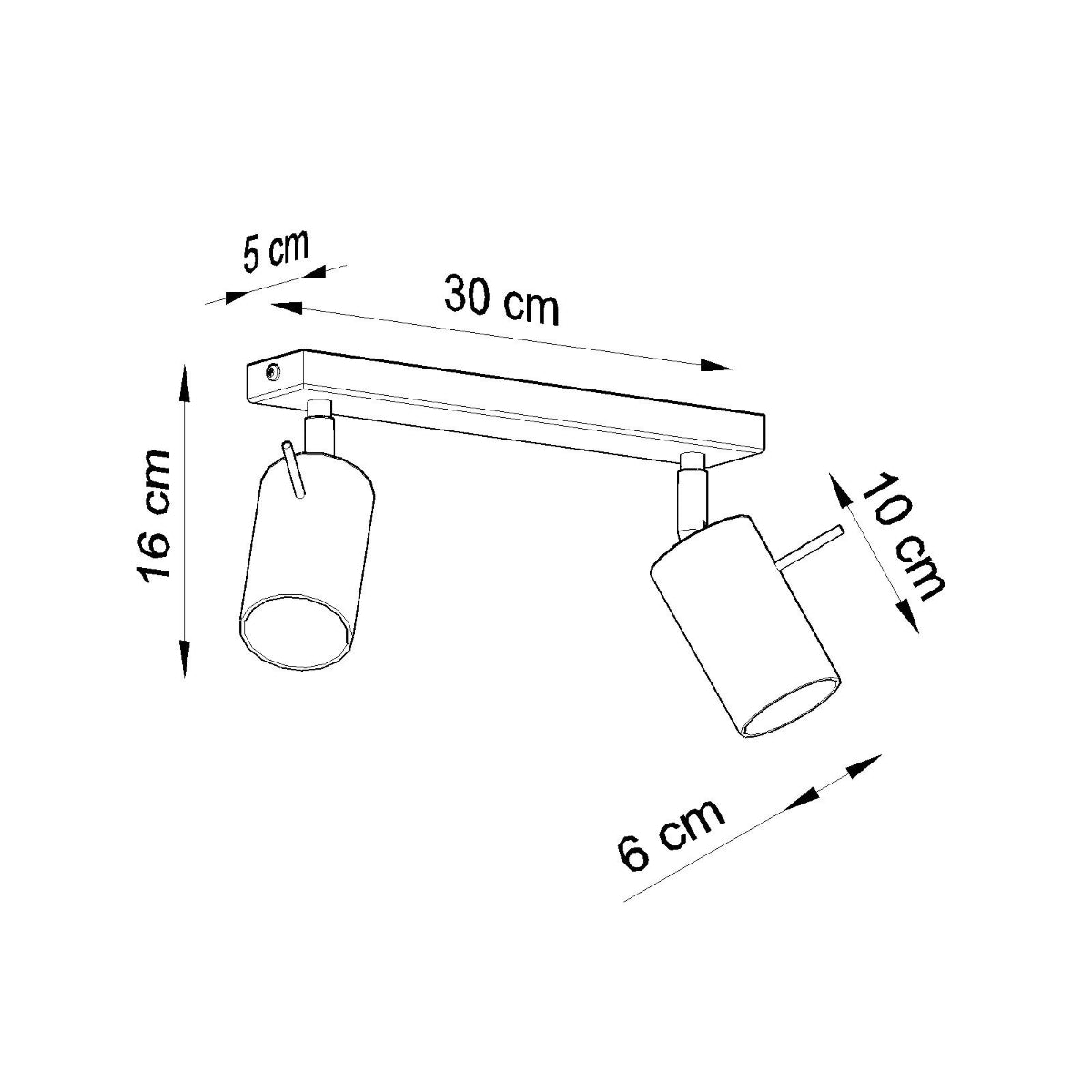 Plafonnier Directionnelle 2 LED noir