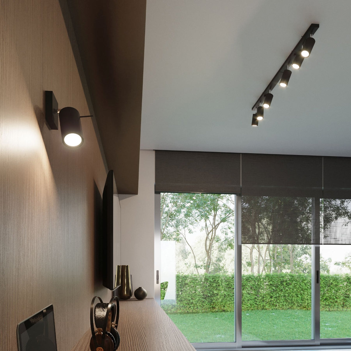 Directional ceiling light 2 LED black