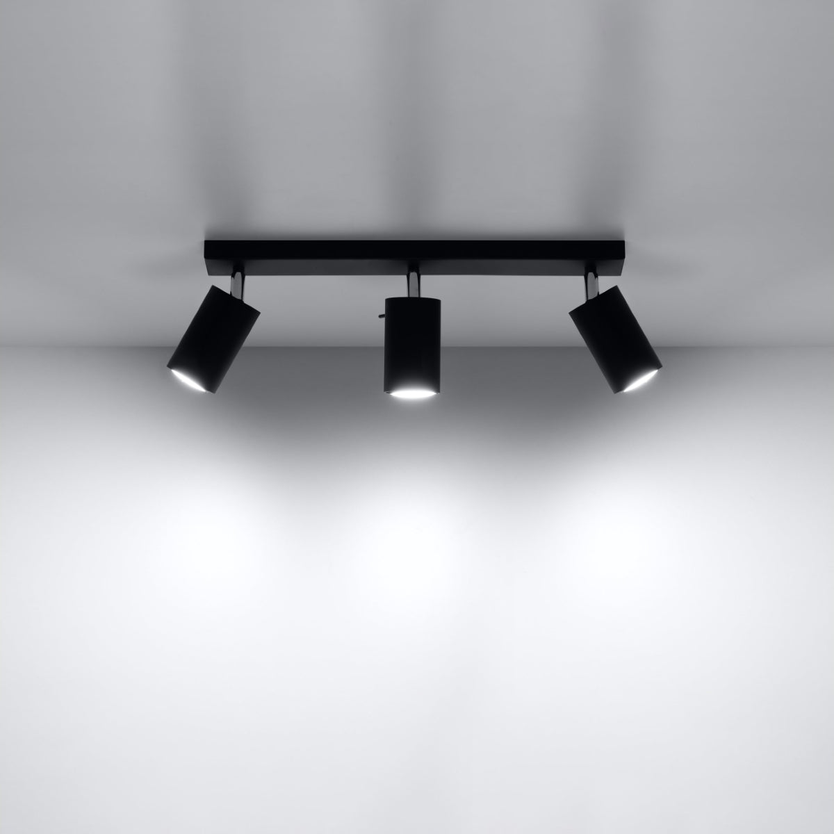 Black 3 LED Directional Ceiling Light