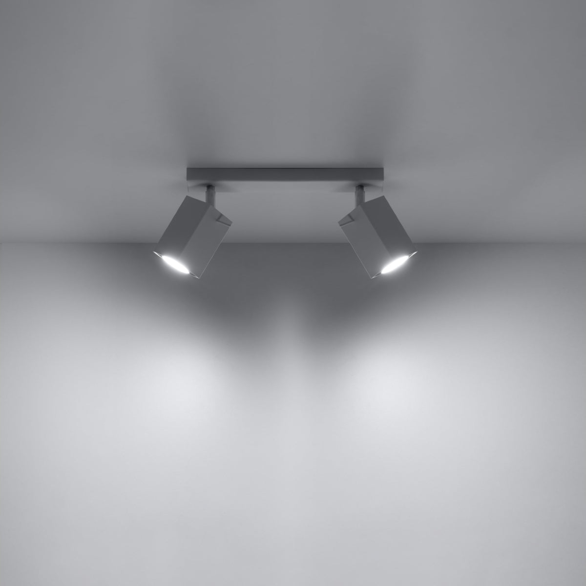 Plafonnier Directionnelle Carré 2 LED blanc