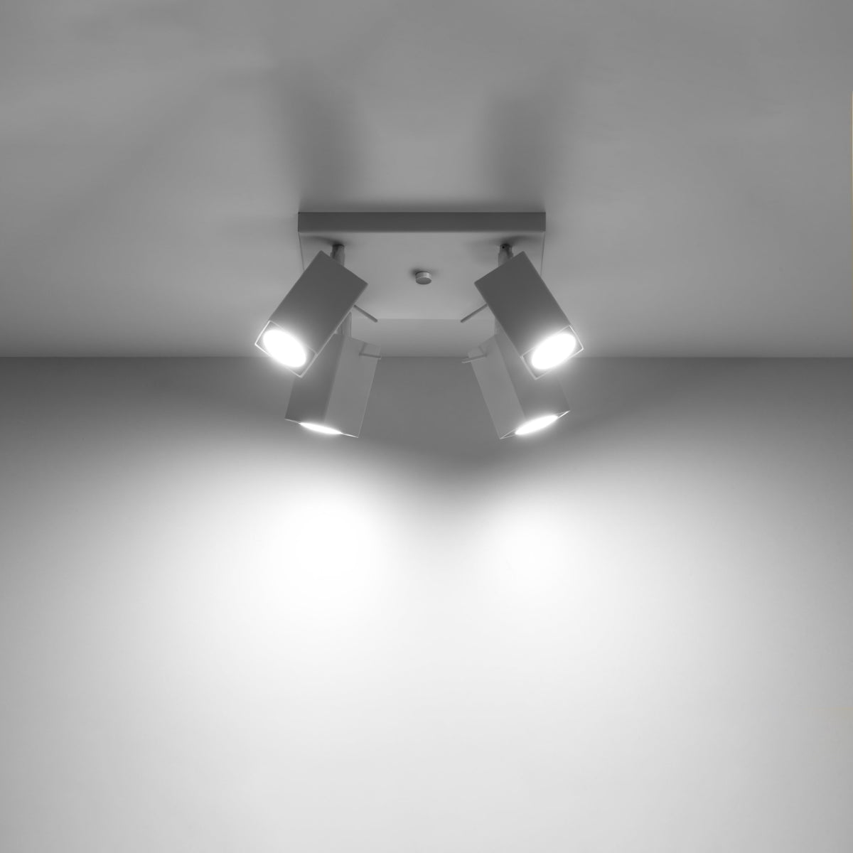 Square Directional Ceiling Light 4 LED white