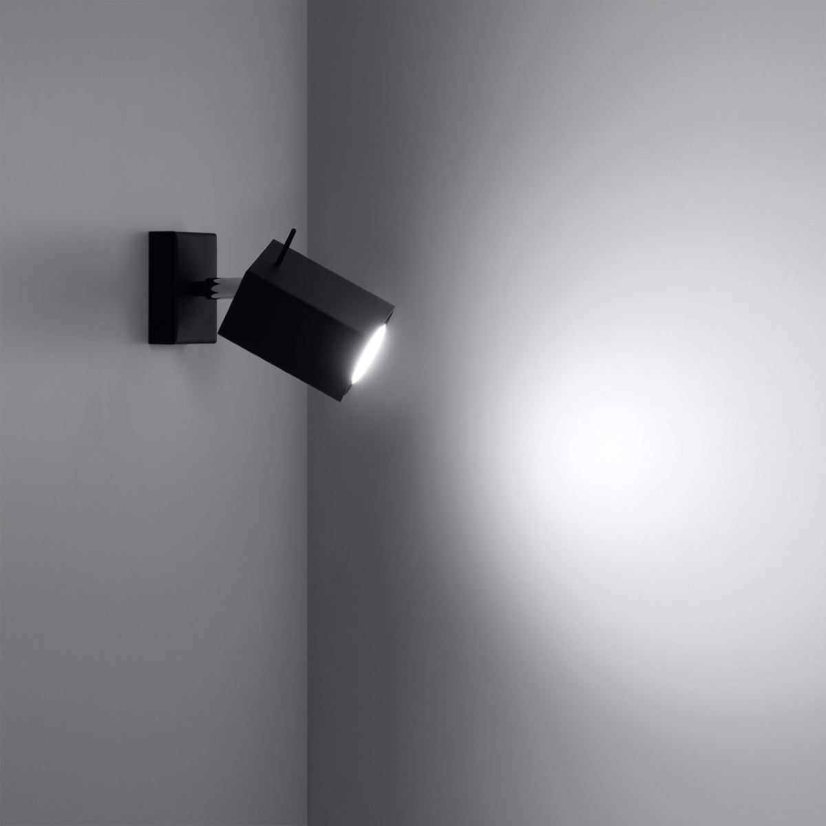 Black LED Square Directional Wall Light