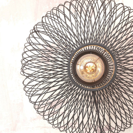 Cango Bamboo Wall Light Black 40x20 cm