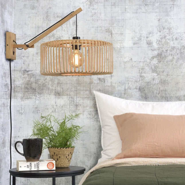 Bromo Natural Bamboo Wall Light 40x18 cm