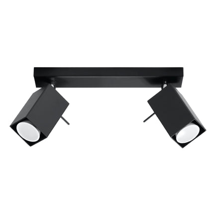Gerichtete quadratische Deckenleuchte 2 LED schwarz