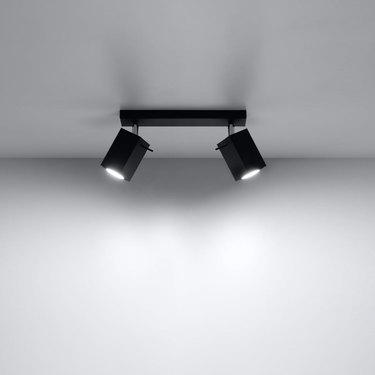 Square Directional Ceiling Light 2 LED black