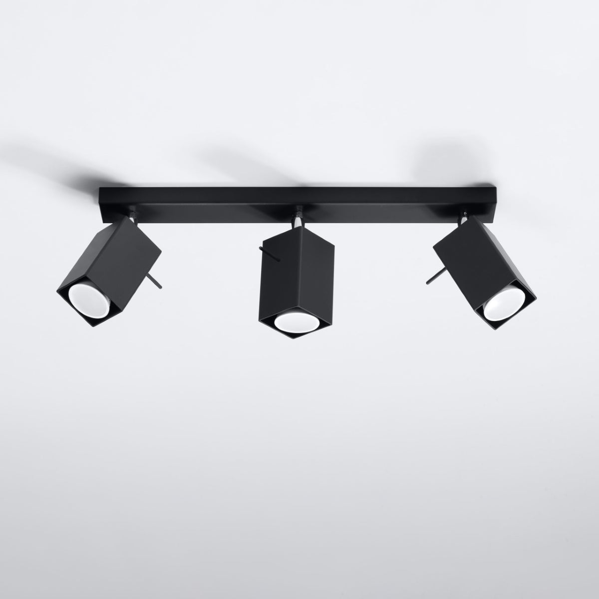 Black 3 LED Square Directional Ceiling Light