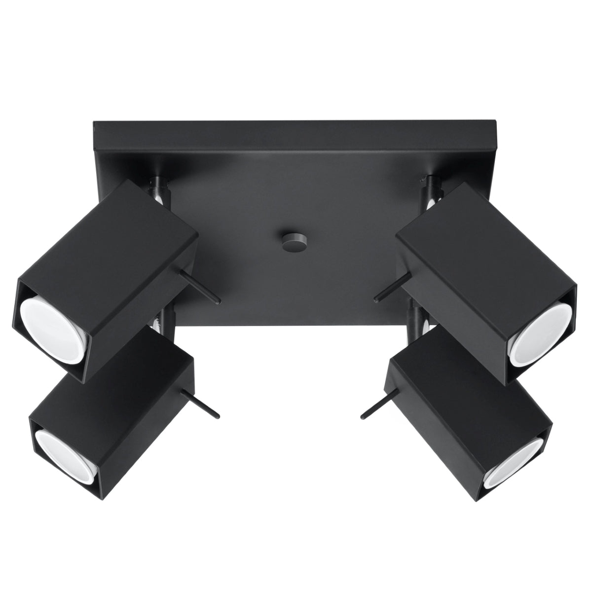 Plafonnier Directionnelle Carré 4 LED noir