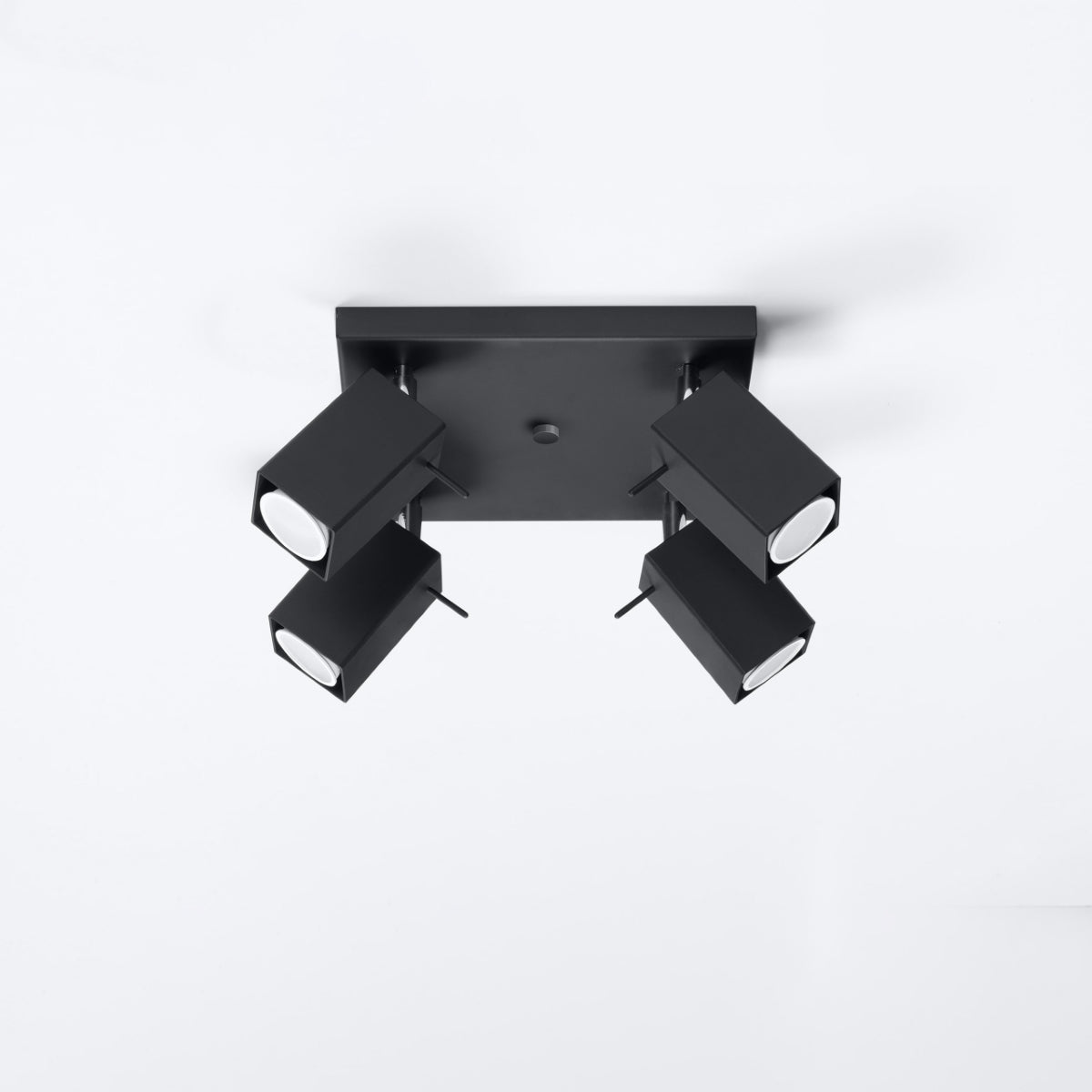 Square Directional Ceiling Light 4 LED Black