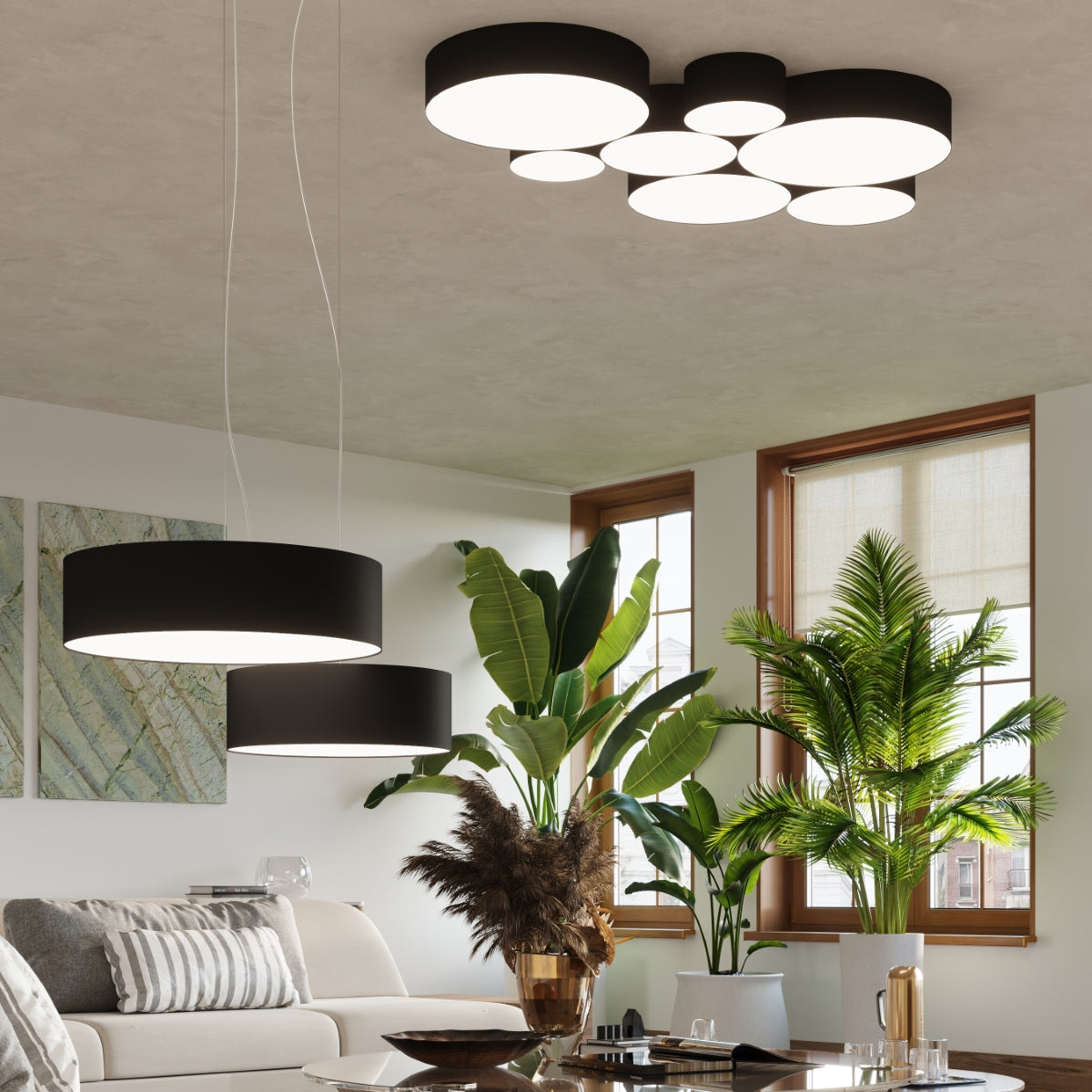 Lampe suspendue Arène 35 noir