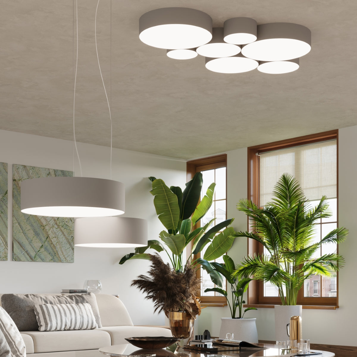 Lampe suspendue Arène 35 gris