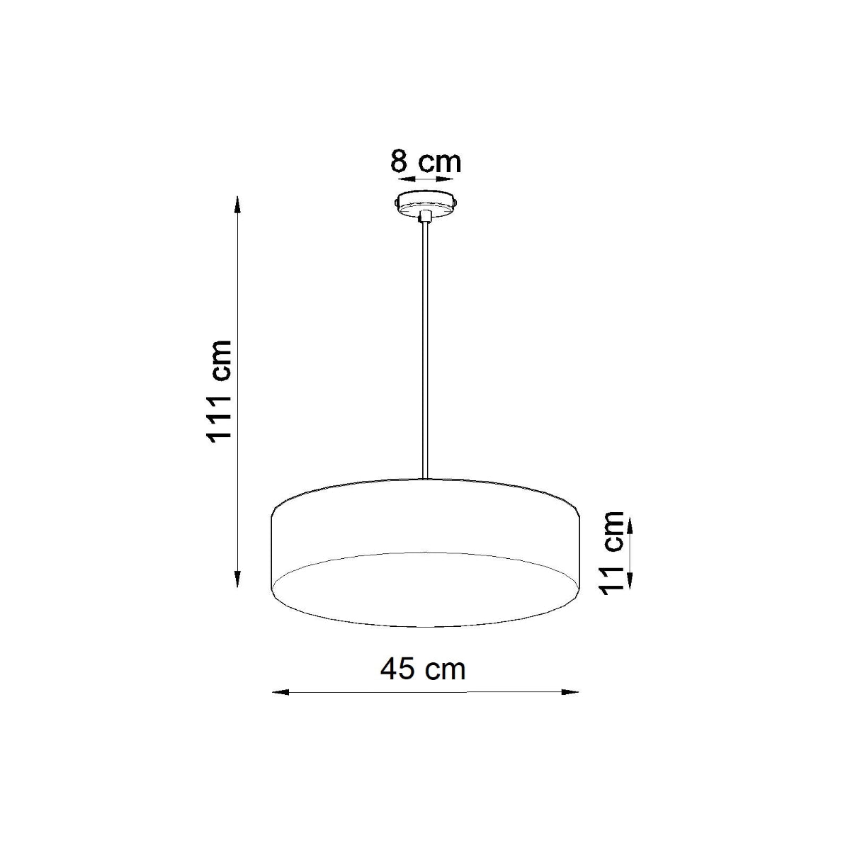 Lampe suspendue Arène 45 noir