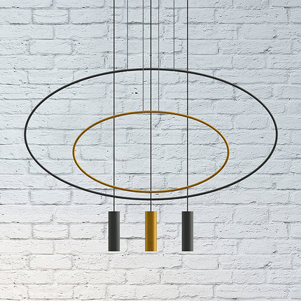 Oval Steel Pendant Lamp 1 Black