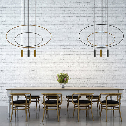 Oval Steel Pendant Lamp 1 Black