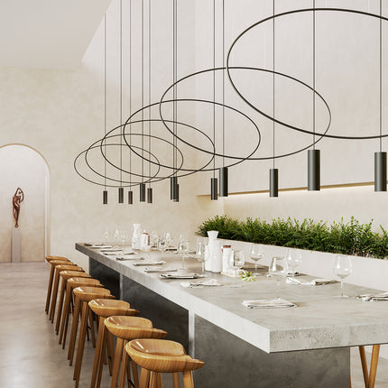 Oval Steel Pendant Lamp 1 Black