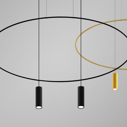 Lampe suspendue Ovale en Acier 2 noir