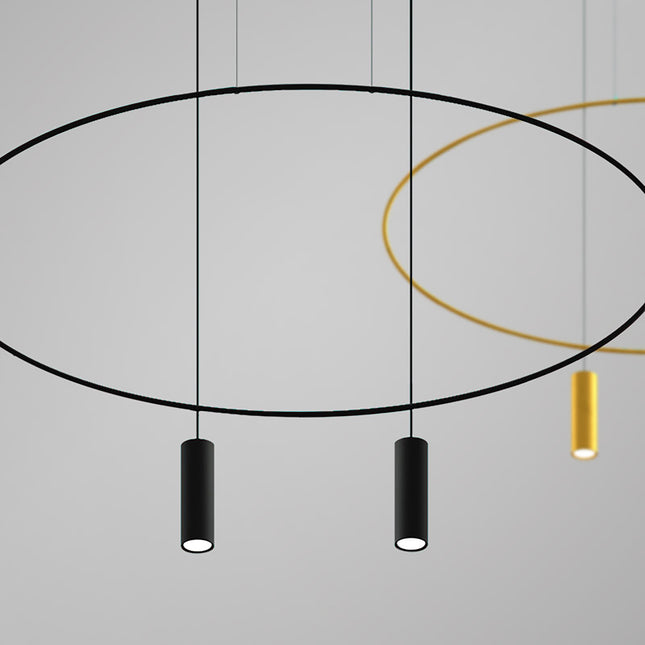 Oval Steel Pendant Lamp 2 Black
