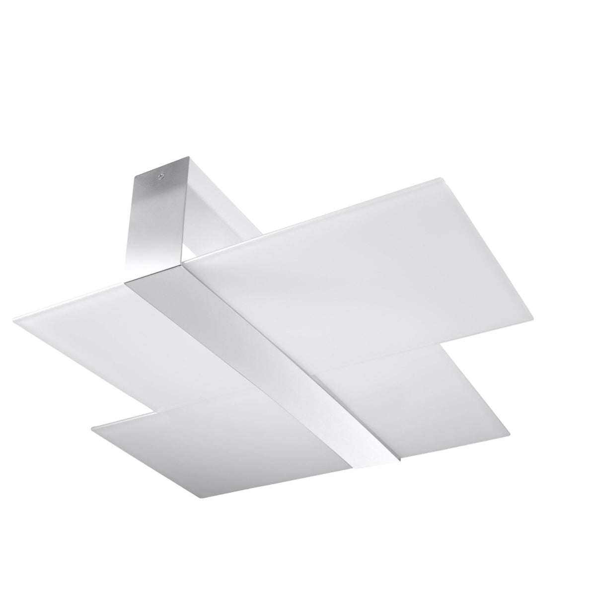 Double Glass Plate Ceiling Light Chrome