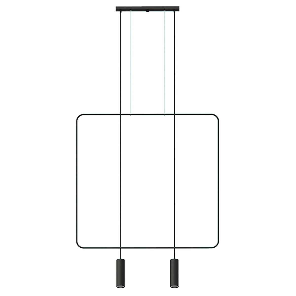 Rectangle Steel Pendant Lamp 2 Black