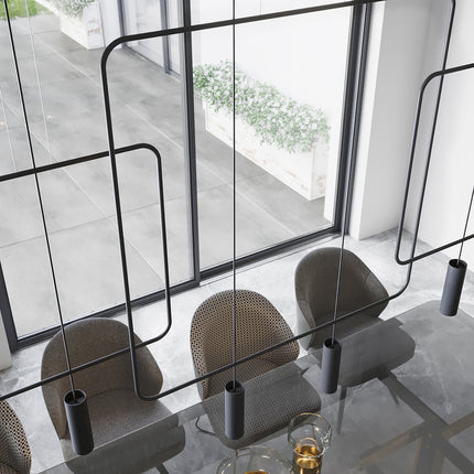 Lampe suspendue Rectangle en Acier 2 noir