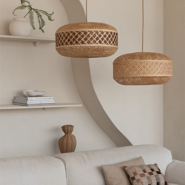 Suspension Langkawi Ronde Bambou Naturel 50 cm