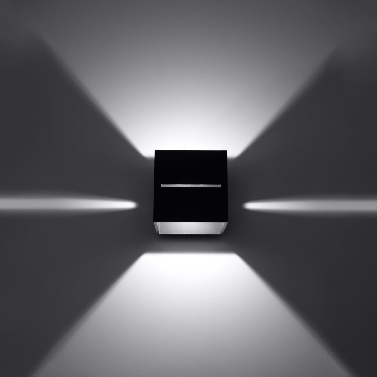 Black Open Cube Wall Light