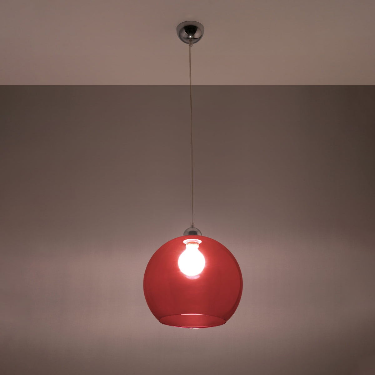 Lampe Pendante Bulle rouge