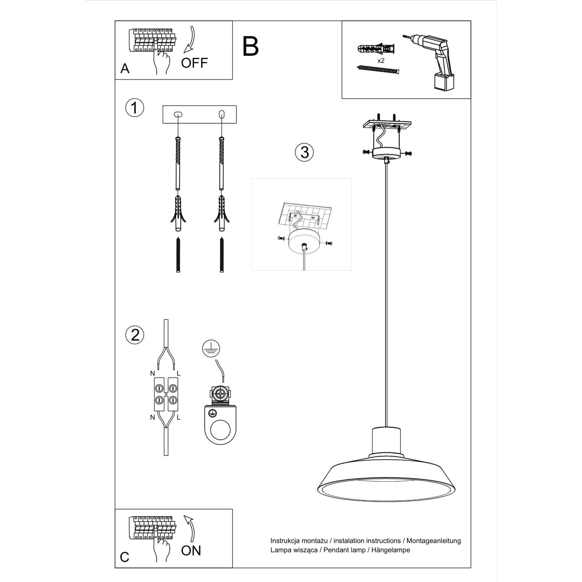 Lampe suspendue Afra en Béton