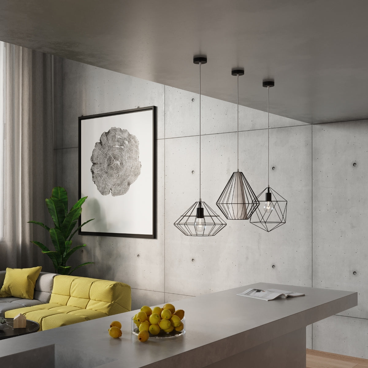 Gaspare black pendant lamp